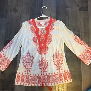 Charter club lace up top
